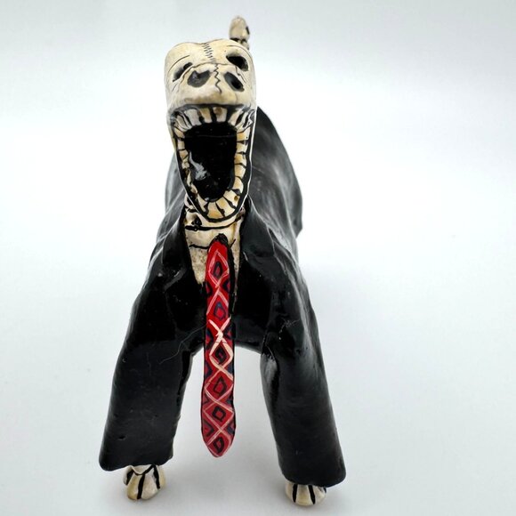 Calavera Novios Dogs Retablo Skeleton Newlywed Bride Groom Painted Plaster - Picture 5 of 9